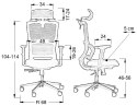 Fotel obrotowy TRENT CZARNY - krzesło biurowe do biurka - TILT, ZAGŁÓWEK