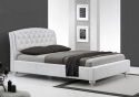 HALMAR łóżko SOFIA biały - lite drewno, ekoskóra