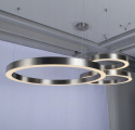 King Home Lampa wisząca RING 60 srebrna - LED stal nierdzewna polerowana na wysoki połysk osłona tworzywo mleczny
