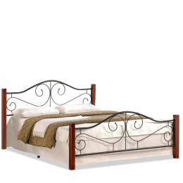 HALMAR łóżko VIOLETTA 140 cm czereśnia ant./czarny ze stelażem
