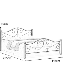 HALMAR łóżko VIOLETTA 140 cm czereśnia ant./czarny ze stelażem