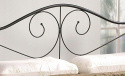 HALMAR łóżko VIOLETTA 160x200 lite drewno biały / stal malowana czarny ze stelażem