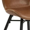 ACTONA Krzesło Batilda Retro brandy jasny brąz ekoskóra / podstawa drewno dębowe malowane czarny wzmocnione metalowym krzyżakiem