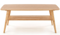 Halmar ława MENDOZA prostokątna z półką naturalny lite drewno bambusowe 120x60