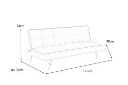 Halmar sofa CARLO rozkładana popiel-tkanina, chrom