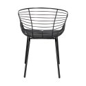 Intesi Krzesło Sligo czarne z podłokietnikami metal malowany proszkowo poduszka ekoskóra nowoczesne i wygodne