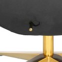 D2.DESIGN Fotel relaksacyjny Jajo Velvet Gold czarny - bujany fotel wypoczynkowy, kołyska, obrotowy - złota noga