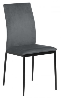 ACTONA Krzesło Demina dark grey - szare krzesło do biura, hotelu, jadalni - stelaż czarny metalowy
