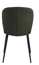 ACTONA Krzesło do jadalni, salonu Evelyn olive green - zielone oliwkowe, podstawa czarna metalowa malowan proszkowo