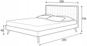 Halmar łóżko SOLOMO tkanina beżowy / orzech lite drewno kauczukowe 160x200
