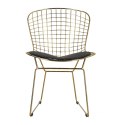 D2.DESIGN Krzesło Harry metalowe złote czarna poduszka, stabilne i wygodne