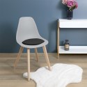 Intesi Zestaw 6 poduszek Velvet na krzesła czarne - poduszki, nakładki na krzesła drewniane, z tworzywa sztucznego