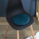Intesi Zestaw 6 poduszek Velvet na krzesła niebieskie - poduszki, nakładki na krzesła drewniane, z tworzywa sztucznego