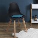 Intesi Zestaw 6 poduszek Velvet na krzesła niebieskie - poduszki, nakładki na krzesła drewniane, z tworzywa sztucznego