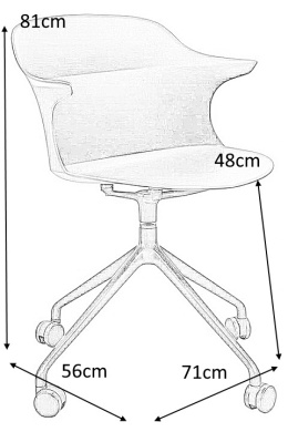 King Home Fotel/Krzesło biurowe obrotowe BRAZO czarne, polipropylen aluminium