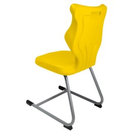 Ergonomiczne krzesło szkolne C-line rozmiar 4 żółty - dobre krzesło stacjonarne do biurka, ławki, szkoły, sali konferencyjnej dla dzieci i dla dorosłych 