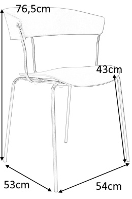 King Home Krzesło do jadalni JETT beżowe - polipropylen, metal -konferencyjne krzesło