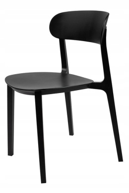 King Home stabilne Krzesło NIKON czarne - polipropylen do domu i lokalu do wnętrz i na zewnątrz