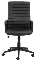 ACTONA Fotel biurowy Charles czarny, ekoskóra z właśiwościami niepalności - krzesło biurowe, fotel obrotowy