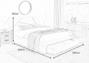 Halmar łóżko VALERY 160x200 z szufladą tkanina popiel, lite drewno orzech