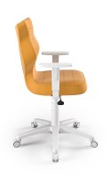 ENTELO Duo Biały Velvet 35 rozmiar 6 - DOBRE KRZESŁO dla kręgosłupa, ortopedyczne - fotel obrotowy do biurka