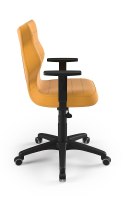 ENTELO Duo Czarny Velvet 35 rozmiar 6 - DOBRE KRZESŁO dla kręgosłupa, ortopedyczne - fotel obrotowy do biurka