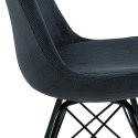 ACTONA Krzesło do jadalni Eris Sztruks Antracytowe czarne - tapicerowane do salonu, restauracji, hotelu - nogi metal czarne