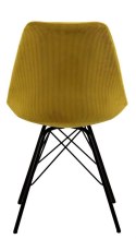 ACTONA Krzesło do jadalni Eris Sztruks Żółte tapicerowane do salonu, restauracji, hotelu - nogi metal czarne malowane proszkowo