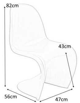 D2.DESIGN Krzesło Balance tworzywo PP zielone, kształt litery S, można sztaplować