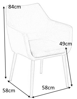 Actona ACTONA krzesło tapicerowane NORA - tkanina ciemnoszary, nogi drewno dąb