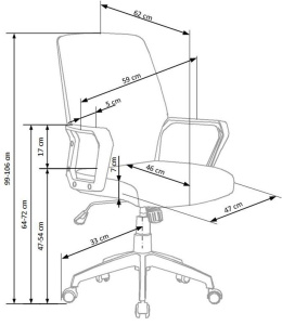 Halmar SPIN 2 fotel obrotowy pracowniczny beżowy / biały
