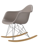 D2.DESIGN Fotel Krzesło P018 RR PP mild grey insp. RAR, tworzywo PP szary na biegunach metal chromowany, drewniane płozy