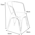 D2.DESIGN Krzesło Paris Arms metalowe szare inspirowane Tol ix, można sztaplować
