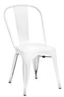 D2.DESIGN Krzesło Paris metalowe białe inspirowane Tolix można sztaplować metal malowany wytrzymałe i stabilne