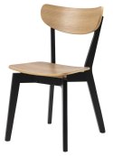 ACTONA Krzesło do jadalni Roxby czarne - okleinowana płyta laminowana, drewno kauczukowe