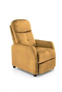 Halmar FELIPE 2 fotel wypoczynkowy rozkładany musztardowy, materiał: tkanina velvet