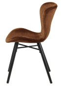 ACTONA Krzesło do jadalni, salonu Batilda VIC copper - tapicerowane brązowe velvet - nogi drewno z metalowym krzyżakiem