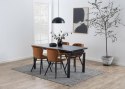ACTONA Krzesło do jadalni, salonu Batilda VIC copper - tapicerowane brązowe velvet - nogi drewno z metalowym krzyżakiem