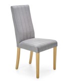 Halmar DIEGO 3 krzesło do jadalni dąb miodowy / tap. velvet pikowany Pasy - MONOLITH 85 (jasny popiel) tapicerowane nogi drewn