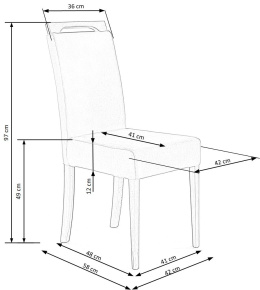 Halmar CLARION 2 krzesło do jadalni czarny / tap: MONOLITH 85 (popiel)