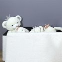 Intesi składana Pufa Intesi Furry Velse White - tapicerowana biała, futerko - zdejmowana pokrywa - organizer na zabawki