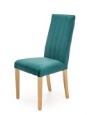 Halmar DIEGO 3 krzesło do jadalni dąb miodowy / tap. velvet pikowany Pasy - MONOLITH 37 (ciemny zielony) tapicerowane nogi drewn