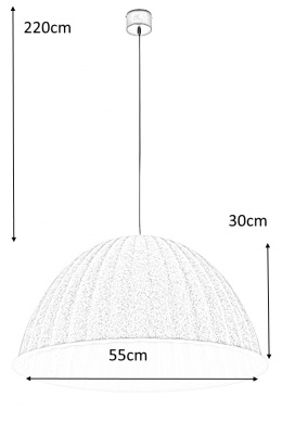 King Home Lampa wisząca sufitowa MOLD 55 szara - filc, tkanina w kształcie kapelusza