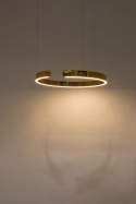 King Home Lampa wisząca LED sufitowa VISTA 80 złoty polerowana stal akrylowa osłona w kształcie niepełnego okręgu