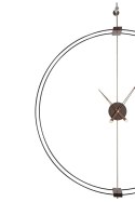 King Home Zegar ścienny okrągły DOBLE RING 60 obręcz stal wskazówki drewniane mosiężne elementy