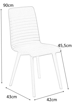 Actona ACTONA krzesło tapicerowane AROSA -antracyt nogi dębowe naturalny
