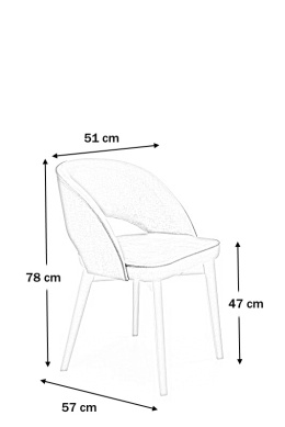 Halmar MARINO krzesło do jadalni dąb miodowy / tap. MONOLITH 85 (jasny popiel) - szare tapicerowane do salonu - nogi lite drewno