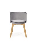 Halmar MARINO krzesło do jadalni dąb miodowy / tap. MONOLITH 85 (jasny popiel) - szare tapicerowane do salonu - nogi lite drewno