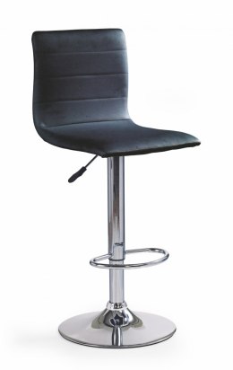 Halmar hoker H21 krzesło barowe ekoskóra czarny stal chromowana regulowana wysokość