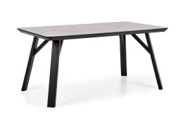 Halmar HALIFAX stół prostokątny 160x90 jasny beton MDF laminowany nogi stal malowana proszkowo czarny